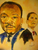 LARGE 40&quot; FIGURES &amp; PORTRAITS REALISM  Dr.King President Obama:-rdoward ... - $256.41