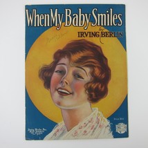 When My Baby Smiles Sheet Music Irving Berlin Most Beautiful Ballad Antique 1919 - £7.90 GBP