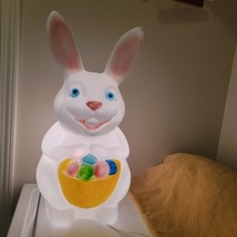Vintage Easter Bunny Blow Mold With Egg Basket Lighted Empire 22” Yard D... - $1,134.61 MXN