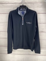 Johnnie-O Quarter Zip Pullover Sweater Shirt Men&#39;s Medium Black Golf Lightweight - £10.95 GBP