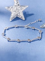 Winter Release 925 Sterling Silver Celestial Stars Bracelet With Clear CZ - £20.94 GBP+