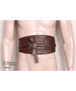 Real Leather Obi Belt, Sash Belt, Long Tie Belt, Double Wrap Belt, Leather Belt - £47.96 GBP