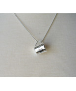 Sterling Silver Plated Cup Charm Pendant with 18&quot; Snake Chain - $8.60