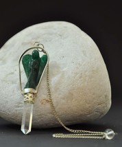 Green Jade Angel Pendulum with Crystal Point - $39.95+