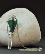 Green Jade Angel Pendulum with Crystal Point - $39.95+
