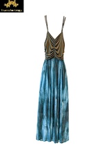 60-150KG large size niche design sling tie-dye stitching dress - £39.95 GBP