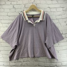 Wild Fable Cropped Shirt Womens Plus Sz 4X Violet Polo Purple NWT  - £15.50 GBP