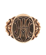 Victorian 10k Yellow Gold Men&#39;s Signet Ring with Monogram (#J7245) Jewelry - $12,573.59 MXN