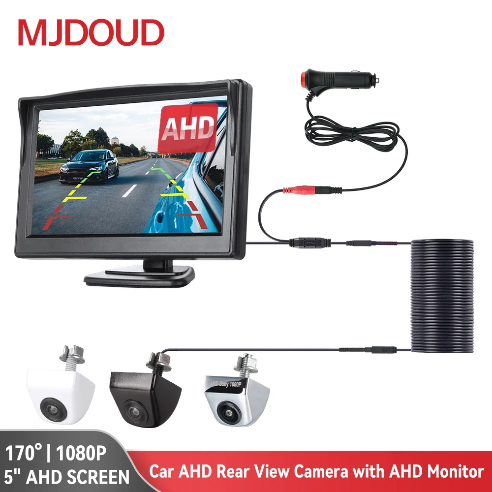 MJDOUD Car AHD Rear Camera with AHD Monitor for Vehicle Parking Night Vision - £38.71 GBP+