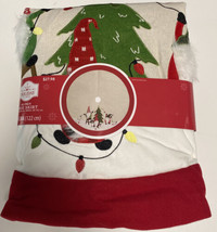 Holiday Time 48&quot; Tree Skirt~ Gnomes with Lights Ladder ~ADORABLE GNOMES ... - £19.61 GBP