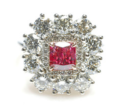 GIA 3.62ct Natural Argyle 1pp Fancy Vivid Pink Diamonds Platinum Engagement Ring - £167,817.53 GBP
