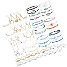 60 Pcs Surfer Wave Strand Bracelet Summer Layered - £52.64 GBP