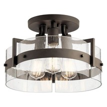 Kichler Colmar Ceiling Light  Semi-Flush Clear Seeded Glass - Discontinued - £62.28 GBP