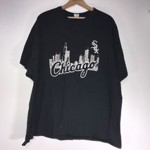 Chicago White Sox T-shirt Mens 2XL Black American Flag Back Hit Gildan EUC - £13.27 GBP