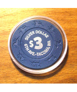 $3. Silver Dollar Casino Chip -6th Avenue -Tacoma,Washington - UNICORN M... - $7.69