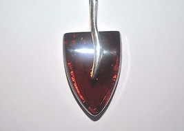 Smithsonian Amber &amp; Sterling Arrowhead Necklace 18&quot;  (JT1) - £78.62 GBP