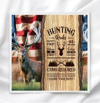Deer Hunting Fabric Square 8x8&quot; Quilt Block Panel Sewing Quilting Crafting - £3.53 GBP
