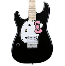 Fishbone LEFTY black strat 2024 Black Hello kitty + Gig bag, Strap,PInk ... - $269.00