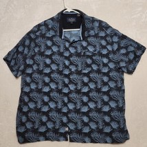 Nat Nast Mens Shirt Size 2XL Luxury Original Blue Silk Blend Button Up Casual - £18.73 GBP