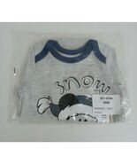 New Disney Baby Snow Cute Mickey Mouse Grey Body Suit Size Newborn - $174.78 MXN