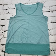 Eddie Bauer Top Womens Size L Blue Teal Athletic Tank Top V-Neck  - £9.32 GBP