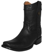 Mens Black Western Cowboy Boots Zipper Casual Dress Leather Hombre Vaquero - $149.99