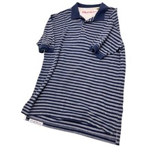 Robert Graham Men Polo Shirt Blue Striped 100% Cotton Short Sleeve Small S - £15.49 GBP