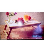 Bed Tray 9&quot; x 21&quot; x 13&quot; Oak Trimmed with White Melamine Tray - $9.99