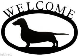 Wrought Iron Welcome Sign Dachshund Silhouette Outdoor Dog Plaque Accent Decor - £28.60 GBP