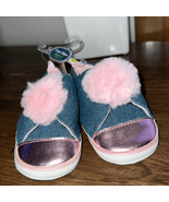 Baby Girls Denim Pink Pom Sneaker New size 4 - £8.50 GBP