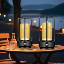 2Pack Portable Metal Table Lamp For Indoor/Outdoor,Lumisom Crystal Lantern Lamp, - £80.65 GBP