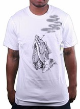 LRG Prayin Hands With Smoke and Taco Men&#39;s Graphic Tee NWT White Black - £16.77 GBP