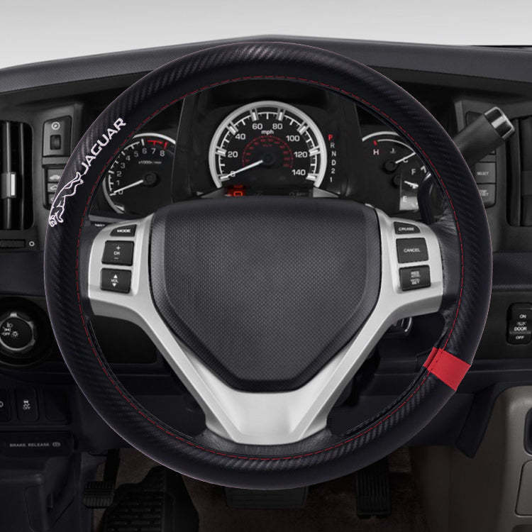 Primary image for BRAND NEW JAGUAR 15' Diameter Car Steering Wheel Cover Carbon Fiber Style Look