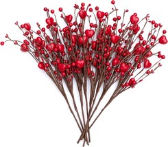AXYLEX Valentine&#39;s Day Gift Artificial Red Berry Stems, 8Pcs, 16 Inch Red Berry - £30.63 GBP