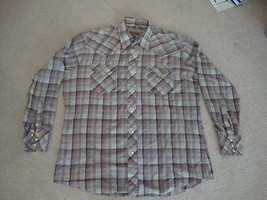 Vintage Pearl Snap Authentic Western Fit Plaid Rockabilly button down Sh... - $27.46