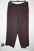 Tommy Bahama Cropped Pants Womens Sz 8 Brown Back Zip 100% Silk Slacks Trousers - £18.55 GBP
