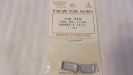 S Scale Tool Box With Saw, Hammer &amp; Level White Metal Kit TSM #410 BNOS - $15.20