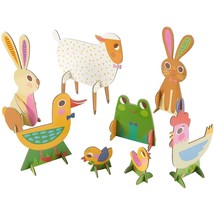 8X Easter 3D Farm Animal Paper Jigsaw Puzzles For Kids Ages 3+ Spring Decoration - £14.38 GBP