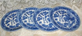 Blue Willow-Flow Blue-Dessert Plate - Set of 4 -Japan - $13.00