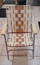 Vintage 70&#39;s Outdoor Retro Webbed Aluminum Folding Lawn Chair - $40.00