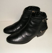 SAM EDELMAN PORTER Women&#39;s Black Leather Fashion Zipper Ankle Boots 7.5 ... - £39.30 GBP