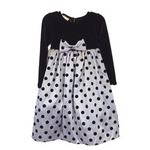 Marmellata Taffeta Dress Girls 3T Black Grey Polka Dot Tulle Holiday Party - £15.81 GBP