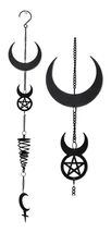 Primal Instincts Lilith Moon Astrology Pentagram Spiral Wall Hanging Dec... - $34.88 CAD