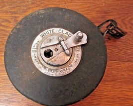 Vintage Lufkin Rule Co White Clad Steel 100 ft. Tape Measure # HW 226 USA - £14.35 GBP