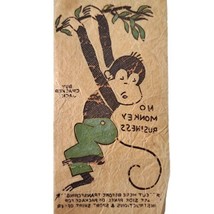 Vintage Cracker Jack Iron On Transfer Premium Prize Monkey in a Tree  - $29.70