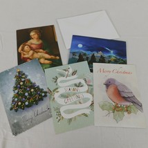 Christmas Cards Lot of 5 Seasons Greetings Tree Bird Three Wise Men Mary Jesus - £3.99 GBP