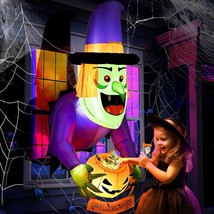 4.5Ft Halloween Decorations Inflatables Witch Pumpkin, Outdoor Halloween... - £52.71 GBP