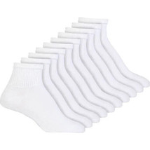 Gildan Smart Basics Ladies Ankle Socks 10 Pair New In Package White Shoe SZ 4-10 - £12.90 GBP