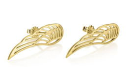 Angel Wing Stud Earrings: Sterling Silver, 24K Gold, Rose Gold - £109.45 GBP