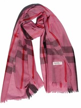 Lady Women Blanket Oversized Tartan Scarf Wrap Shawl Plaid Cozy Pashmina,Pink - £6.24 GBP